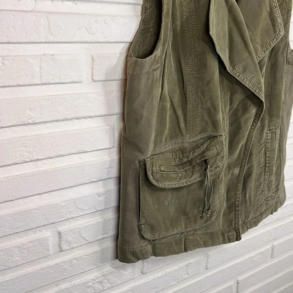 Marrakech Anthropologie Army Green Cotton Utility Vest, Women’s Size Small - Picture 3 of 9